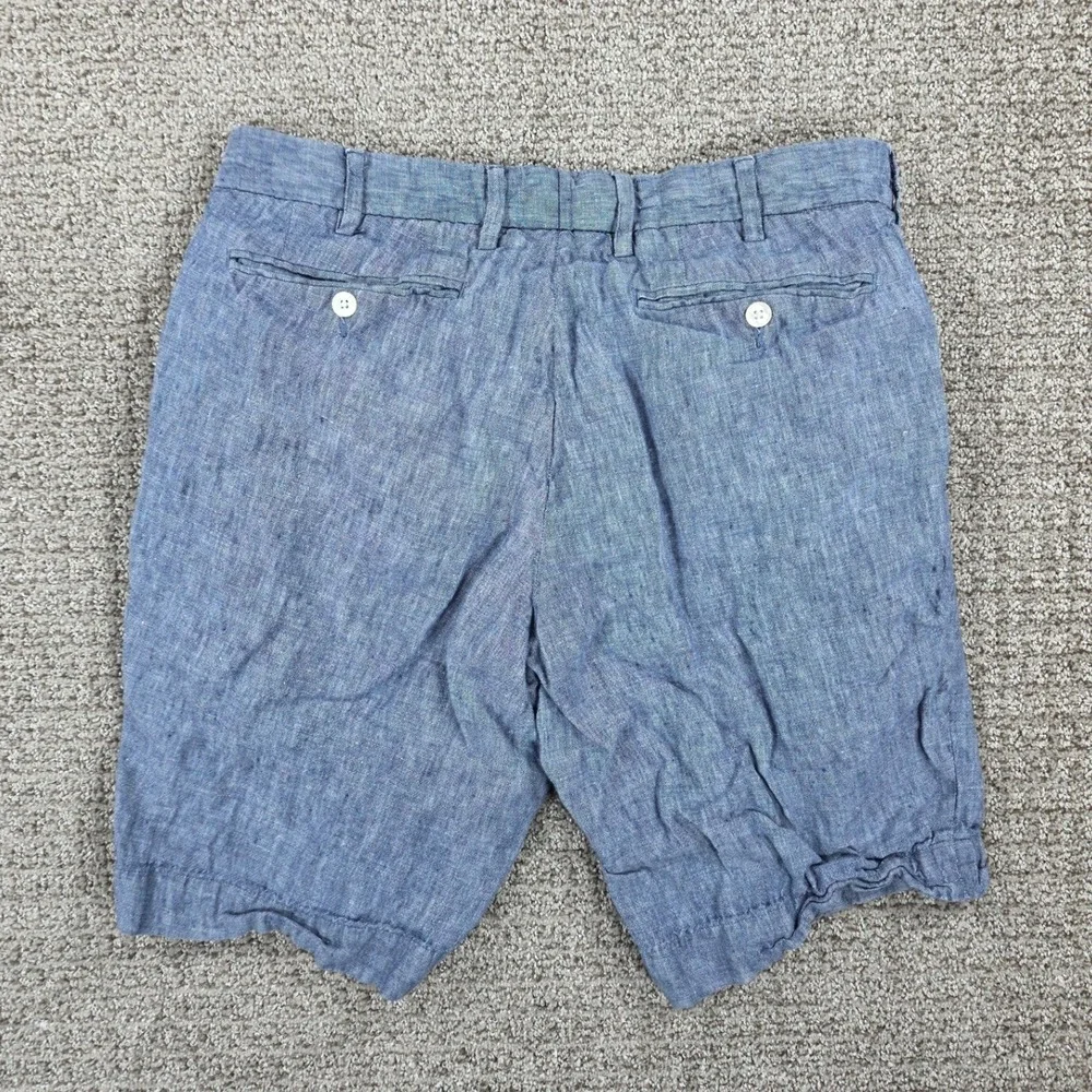 Polo Ralph Lauren Mens‎ 32 Blue 100% Linen Classic Fit Shorts 9